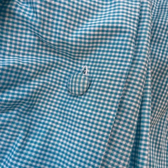 Vintage blue gingham midi a-line skirt - Picture 4 of 6